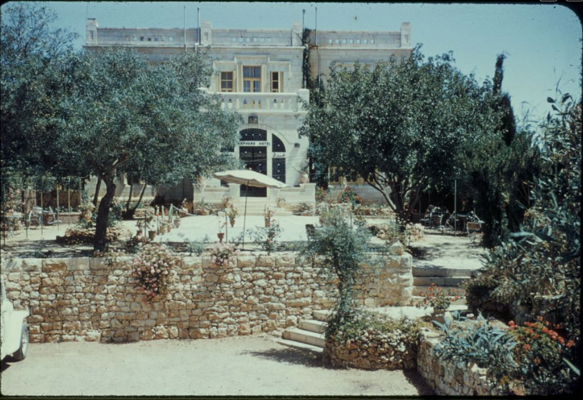 The Shepherd Hotel on Mount of Olives Road, Sheikh Jarrah 1948, originally a mansion built by Hajj Amin al-Husseini