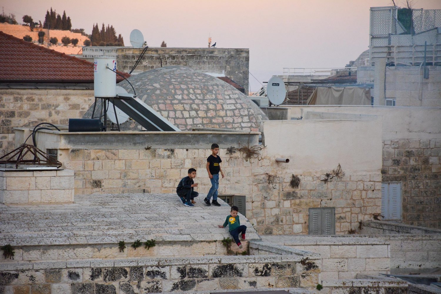 Atop the roof of Souk Khan al-Zeit in the Old City of Jerusalem, 2021