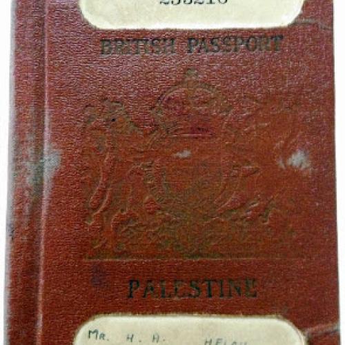 Front cover of a Palestine passport issued under the British Mandate, but without the status of British citizenship