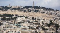 Palestinian neighborhoods of Silwan and the Mount of Olives above