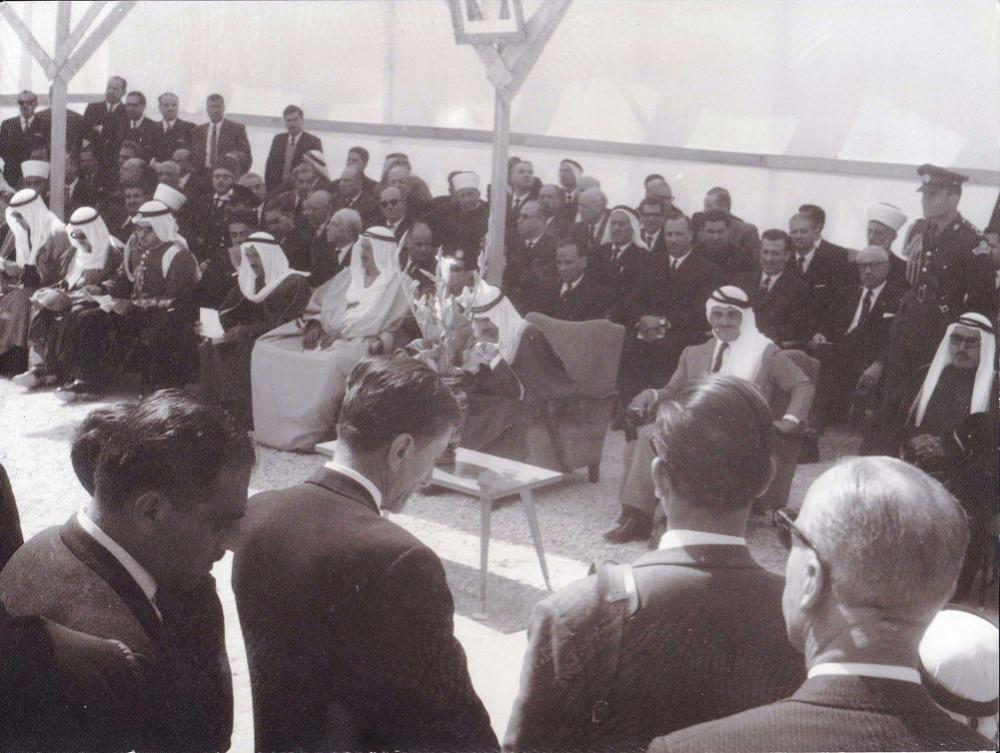 Ruhi al-Khatib delivering a speech at the cornerstone-laying ceremony of Al-Quds University, January 1, 1965