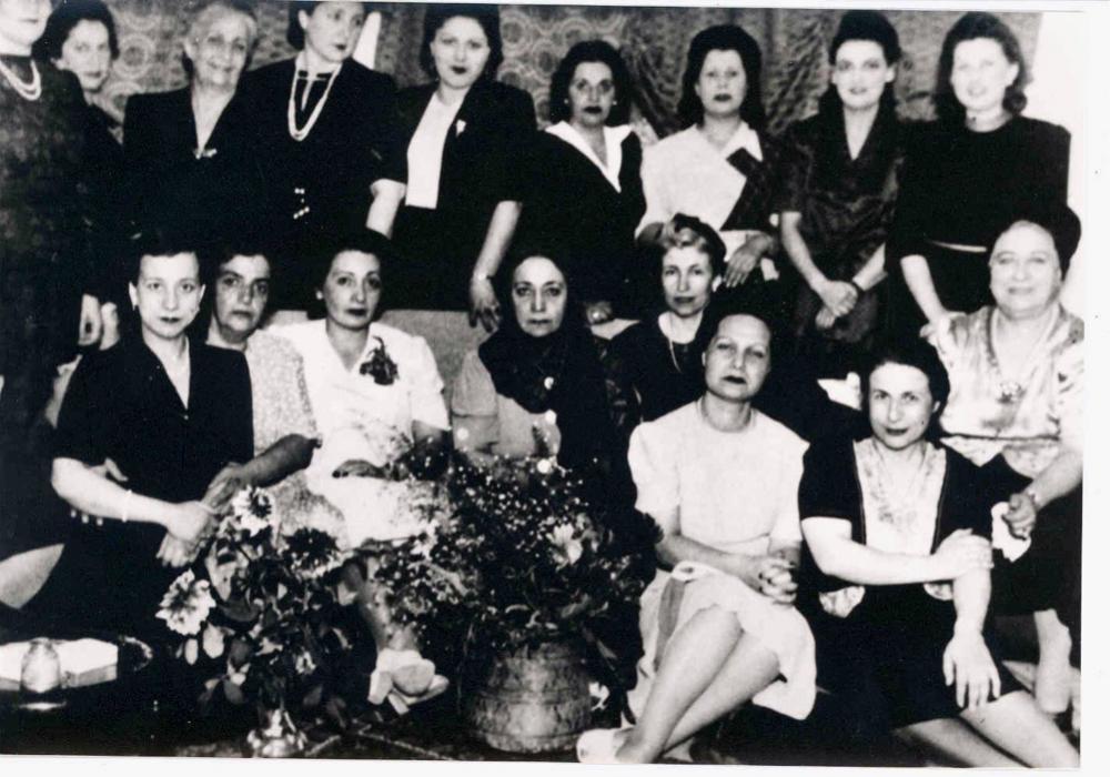 The Arab Women’s Union, meeting at the home of Zulaykha al-Shihabi in Jerusalem, 1944.