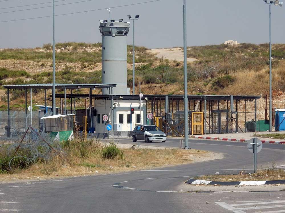 Checkpoint outside the village of Beit Iksa, closed to vehicular traffic since 2006