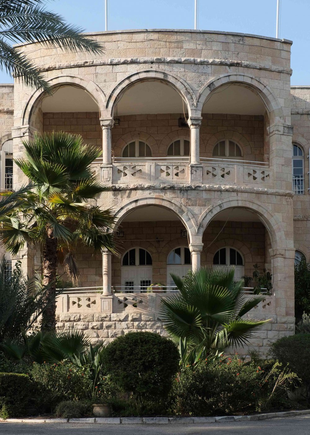 Facade of the confiscated Villa Cherkessi which today houses the International Christian Embassy Jerusalem