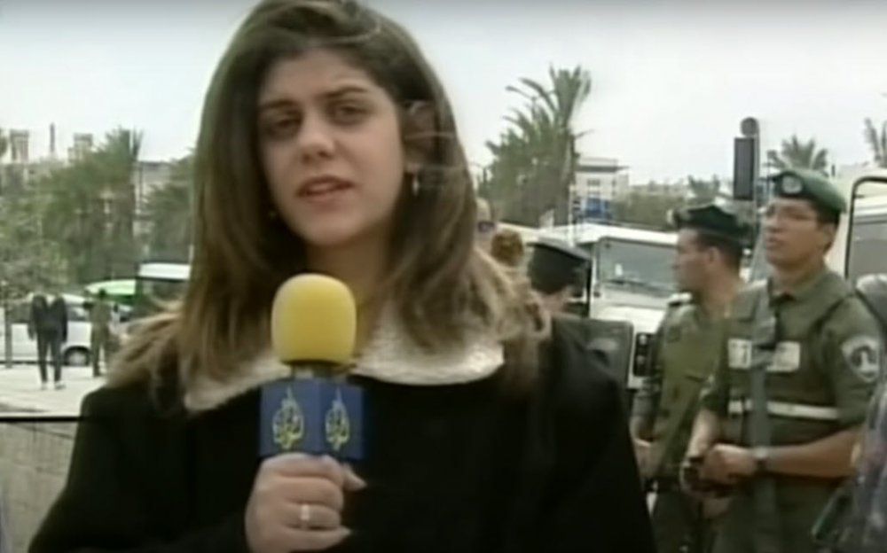 Shireen Abu Akleh in the early years of her career as a journalist for Al Jazeera Arabic network