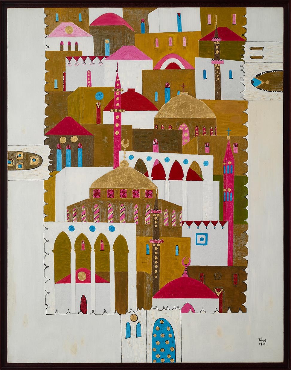 Painting of Jerusalem by Jumana El Husseini - Untitled 1970