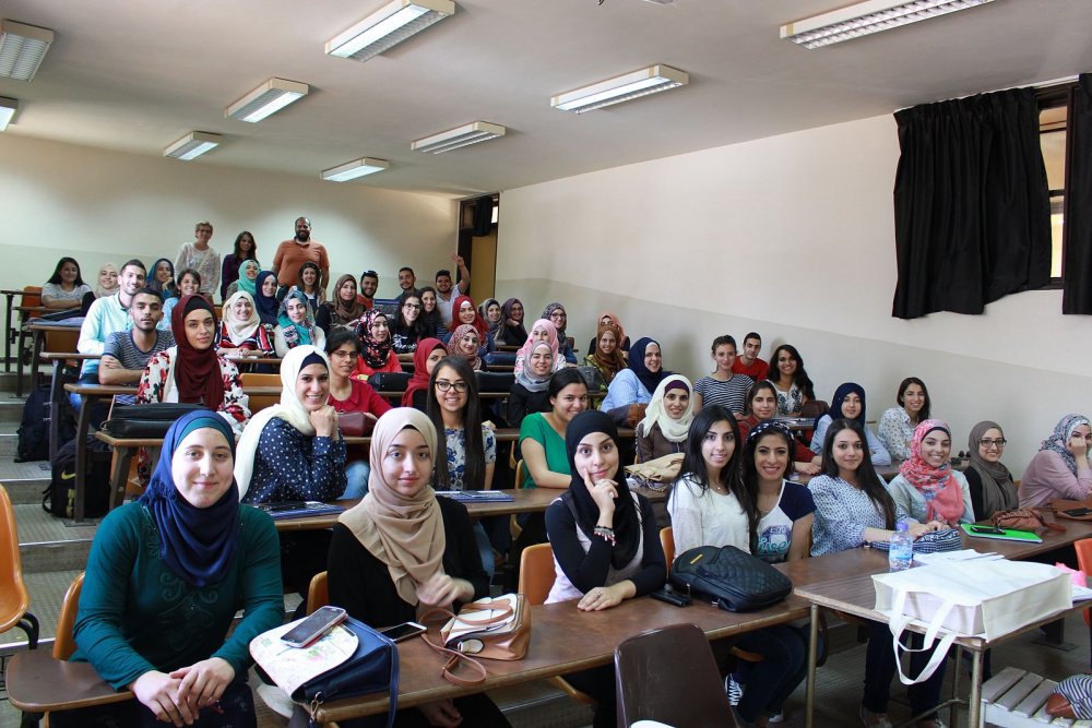 Palestinian students at Birzeit University