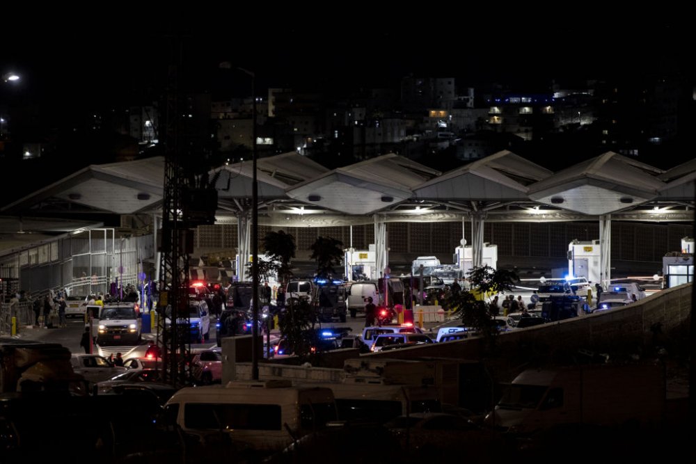 The scene at the Shu‘fat checkpoint on October 9, 2022, when a gunman fired at Israeli soldiers.