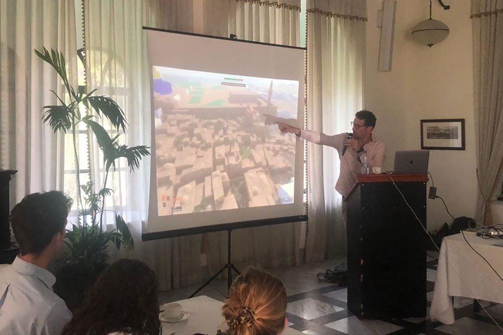 Open Jerusalem Director Vincent Lemire unveils new Open Jerusalem app of the demolished Maghrebi Quarter, June 15, 2023 