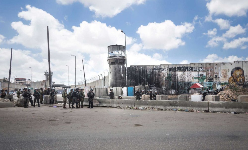 Qalandiya checkpoint, the main access point to Jerusalem for Palestinians coming from the north, shown on May 14, 2018