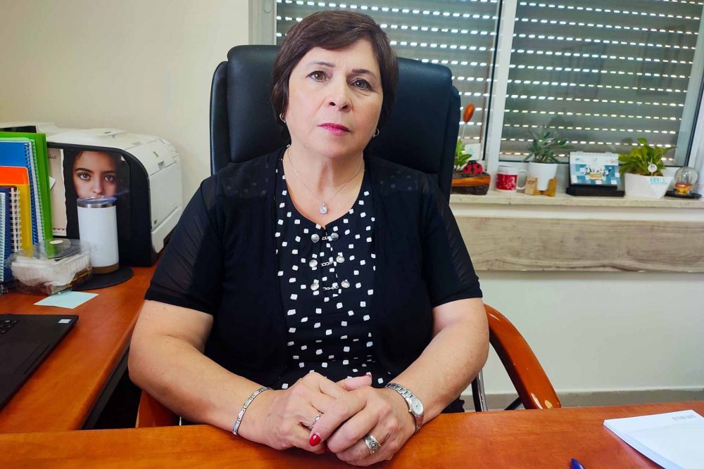 Randa Siniora, general director of the Women’s Centre for Legal Aid and Counselling, at her desk at the WCLAC office in Ramallah in the West Bank
