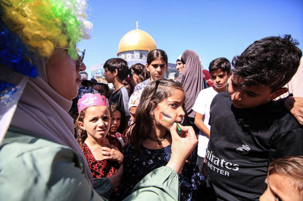 A festive mood prevailed around the al-Aqsa Mosque, East Jerusalem as Muslims gathered to celebrate al-Mawlid al-Nabawi, September 27, 2023.