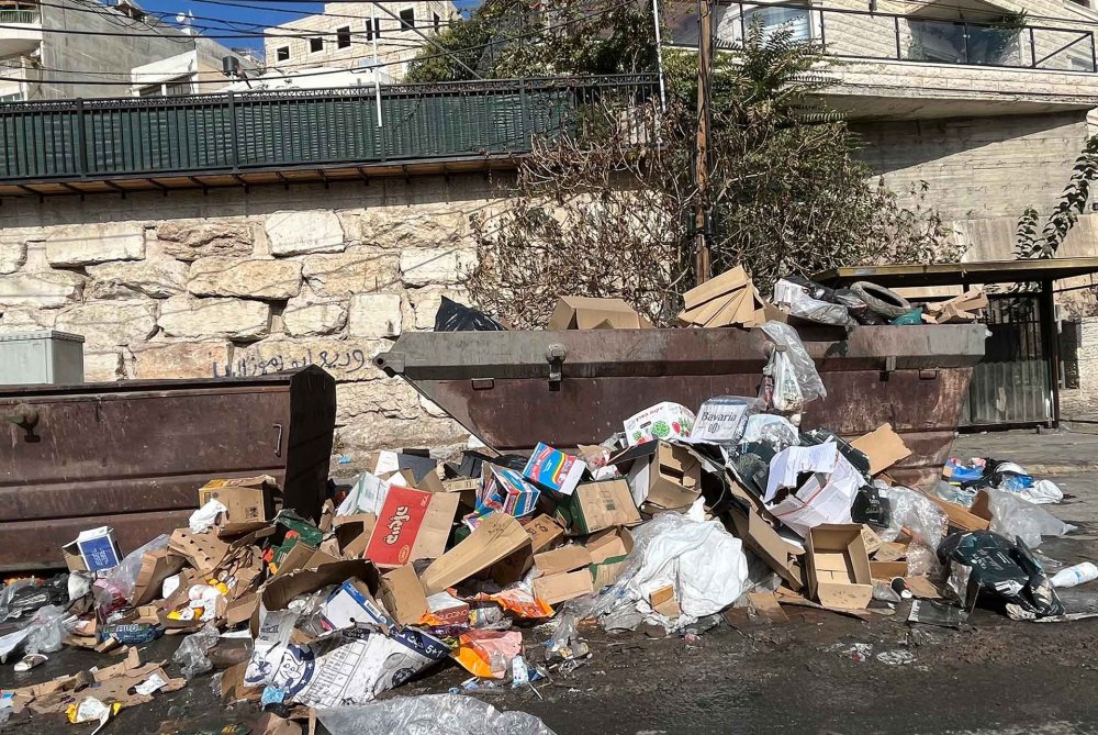 The municipality of Jerusalem stopped regular trash collection in Palestinian neighborhoods, as shown here October 13, 2028.