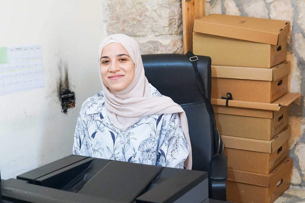 Amal Daoud, a part-time worker on the project