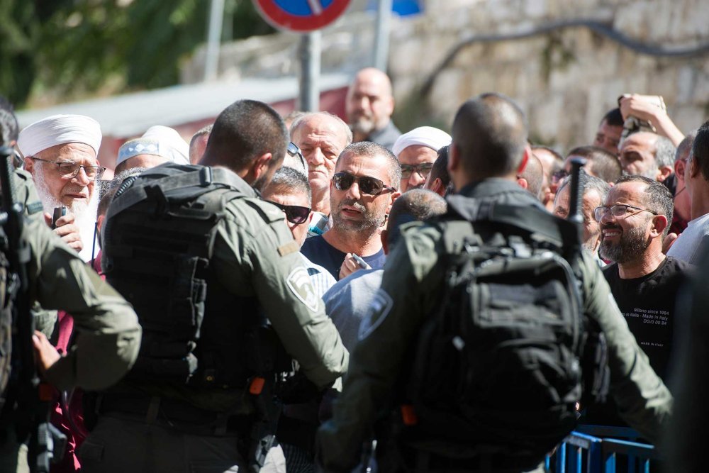 Israeli police blockaded access to al-Aqsa Mosque on Friday, October 13, 2023.
