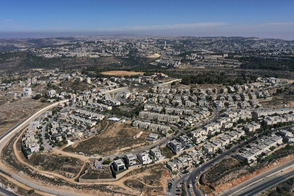 Har Gilo settlement in the occupied West Bank, with Jerusalem seen in the background, October 13, 2020