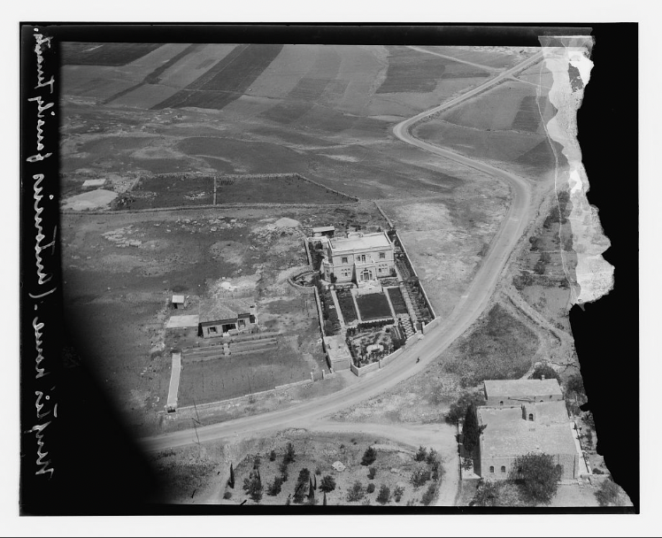 An aerial view of Hajj Amin al-Husseini’s newly completed villa in Sheikh Jarrah, Jerusalem, 1933