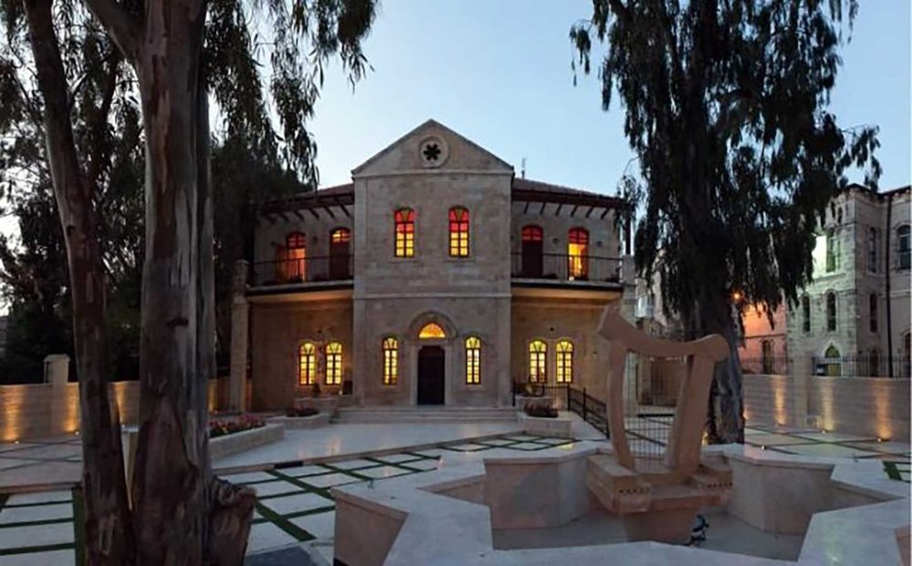 The courtyard of the Palestinian Edward Said National Conservatory of Music also Yabous Cultural Centre, two important Palestinian cultural institutions in the city, on Al Zahra Street, East Jerusalem, shown here on October 3, 2017.