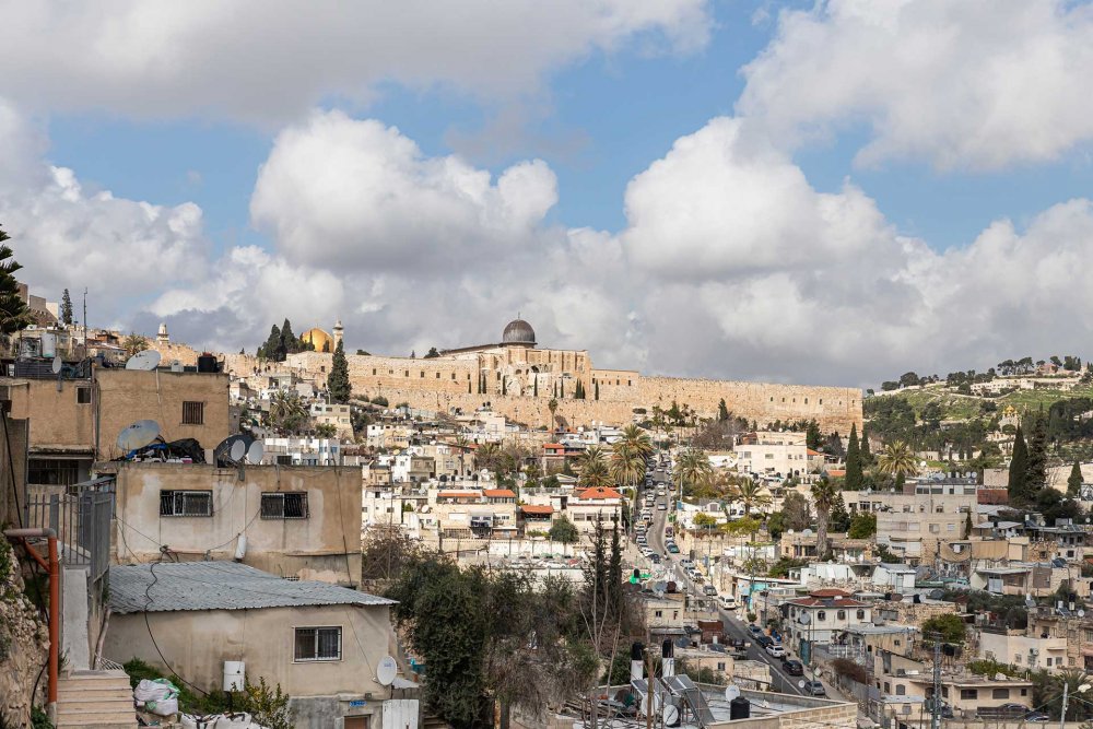 The view from Abu Tur neighborhood toward the Old City of Jerusalem