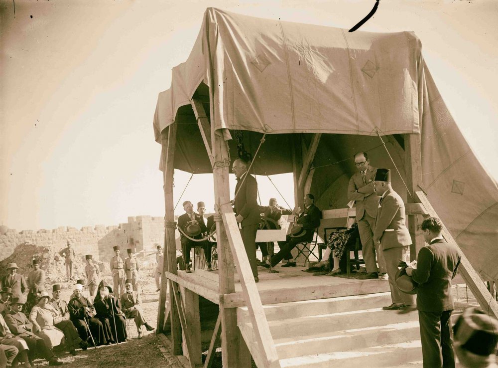 Laying the foundation stone for the Palestine Archeological Museum, Jerusalem, June 1930