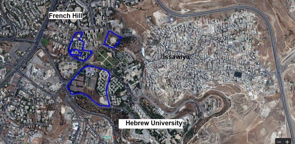 A map showing planned new housing units in East Jerusalem
