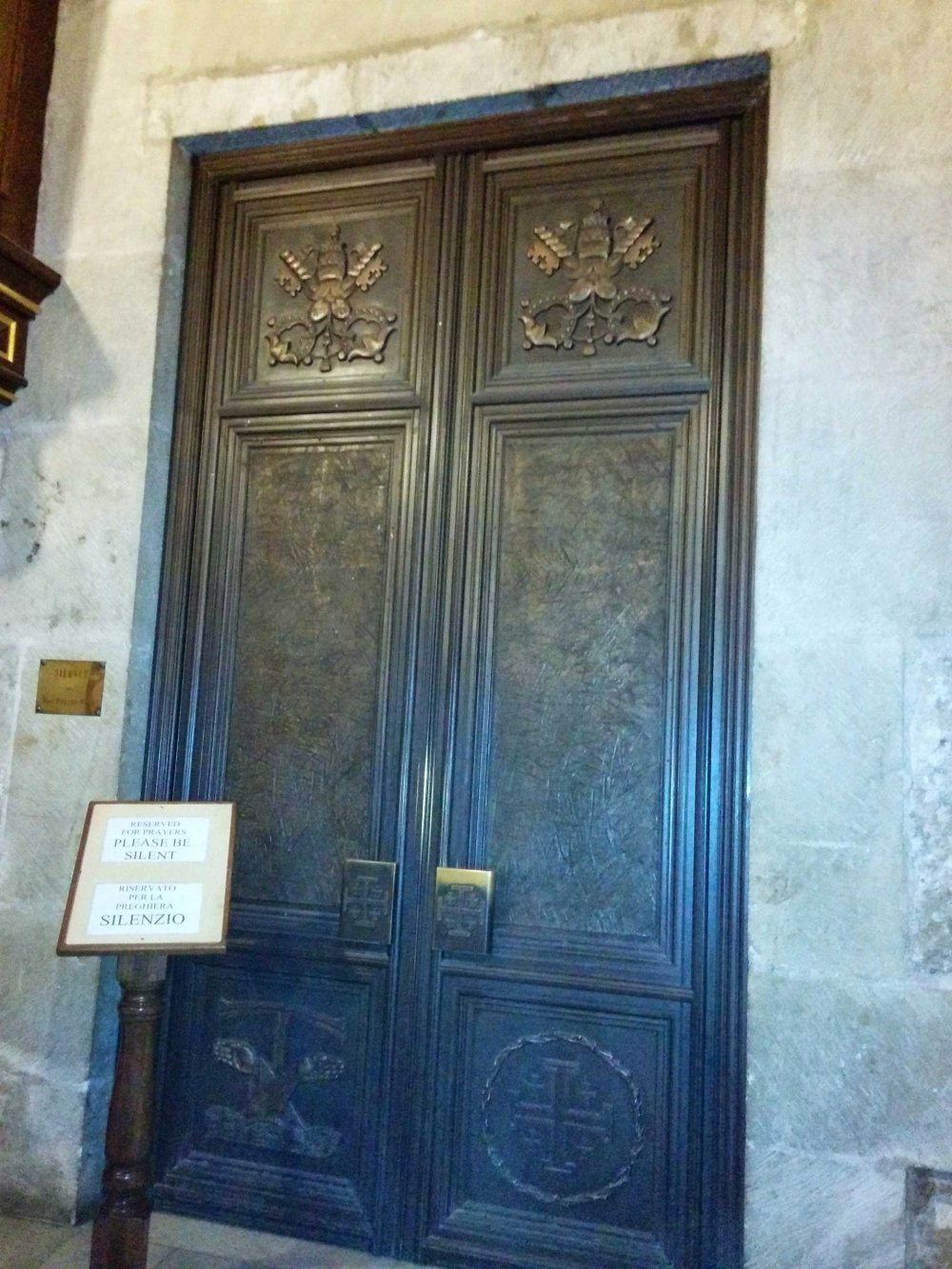 Main door of the Church of the Holy Sepulchre, closed shut