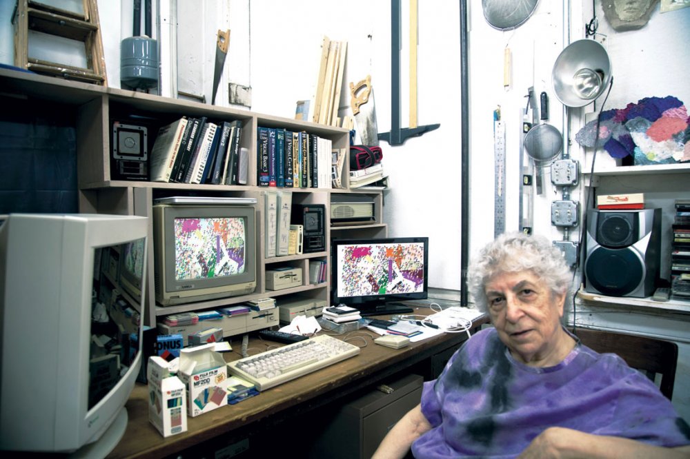 After retiring, painter Samia Halaby taught herself programming and delved into electronic art.