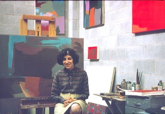 Palestinian artist Samia Halaby attended Indiana University and graduated with an MA in fine arts.