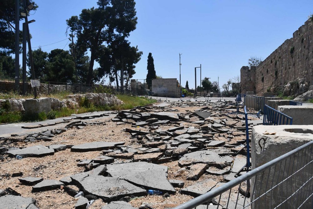 The Jerusalem Municipality bulldozed the Sheep Market parking lot by Jerusalem’s Old City walls in February.