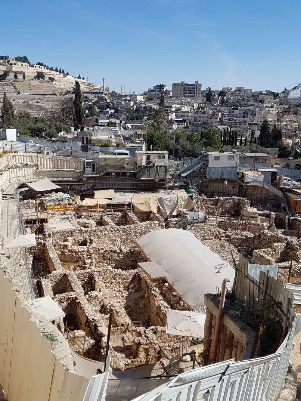 The largest Israeli archaeological excavation site in the City of David in Palestinian Silwan and the homes affected by it
