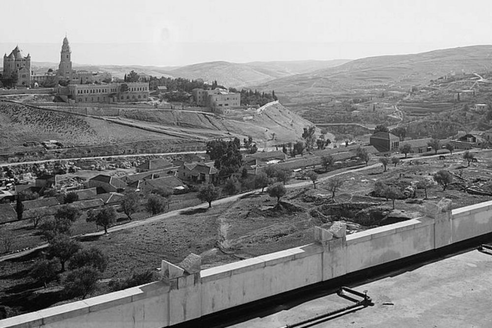 The view from the terrace of the King David Hotel, overlooking gentle hills and planted fields, 1938