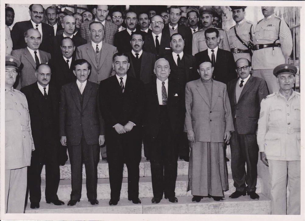 Jerusalem Municipal Council members including Ruhi Al-Khatib in the front row, third from left.