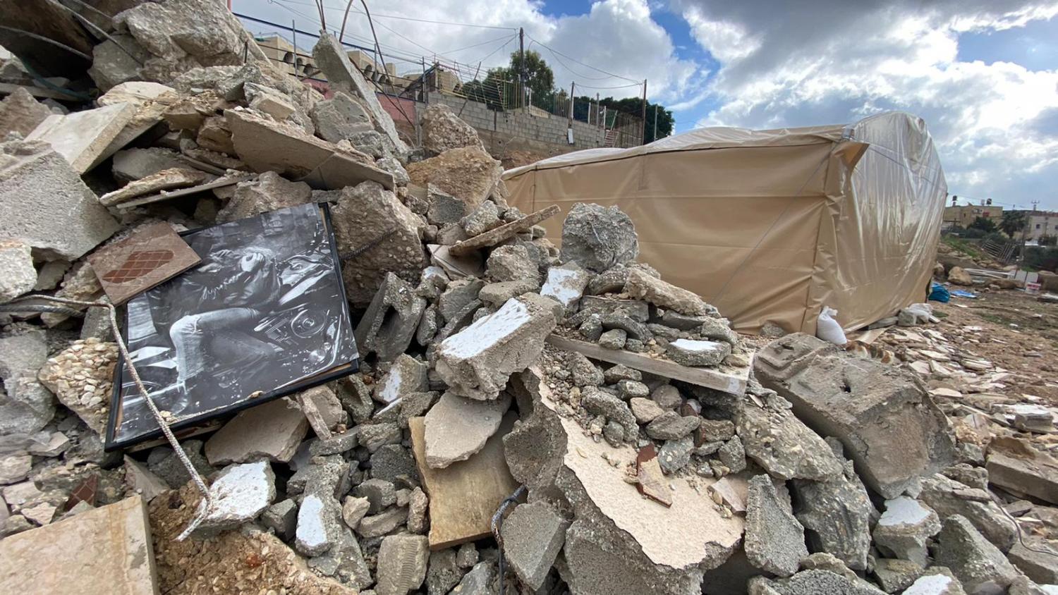 The rubble of Sophia's Jerusalem home after demolition