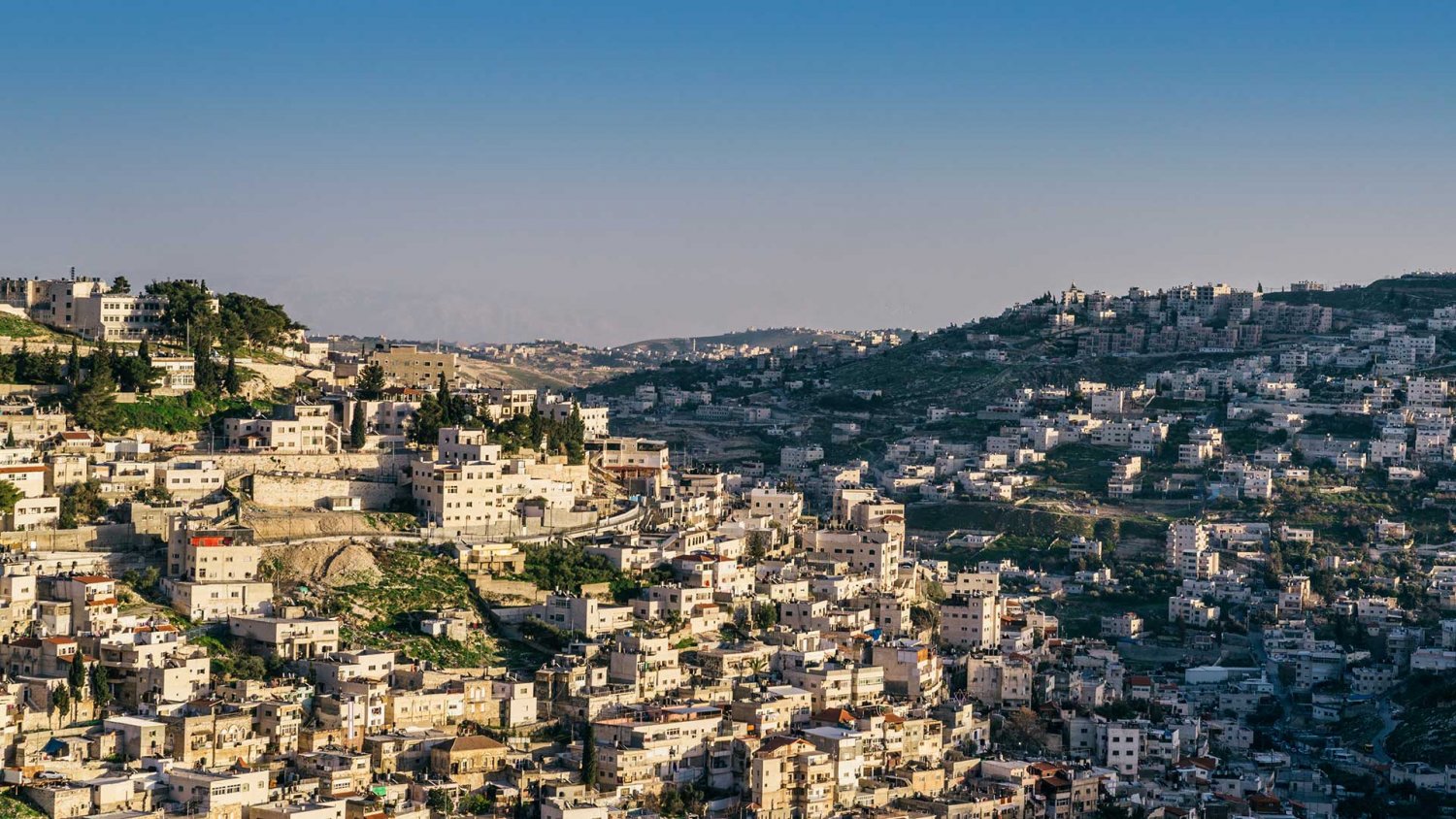 Panorama of Silwan neighborhood on the outskirts of Jerusalem's Old City
