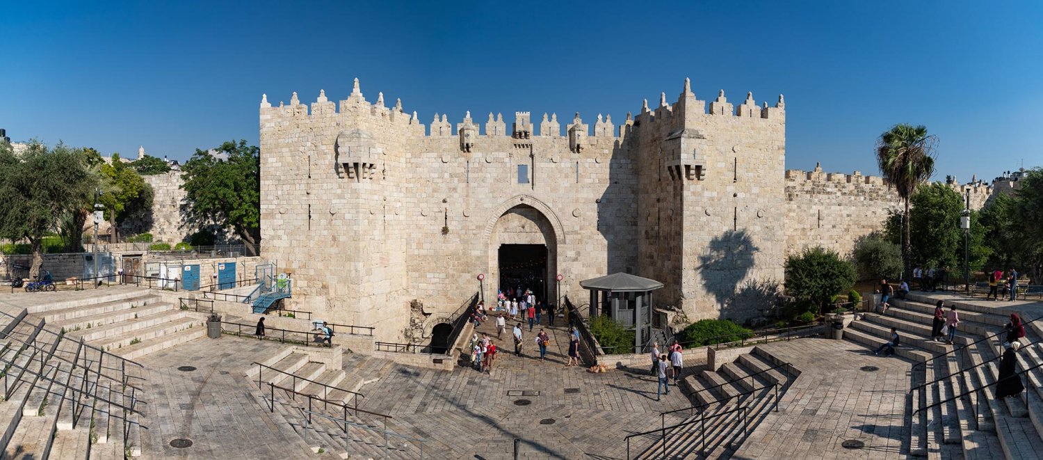 Jerusalem's Damascus Gate on a typical weekday morning