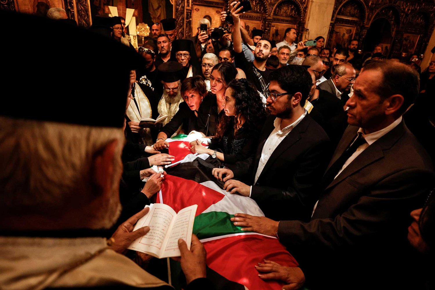 The funeral of Shireen Abu Akleh in the Melkite Greek Catholic Patriarchate (Church of the Annunciation) in the Old City of Jerusalem