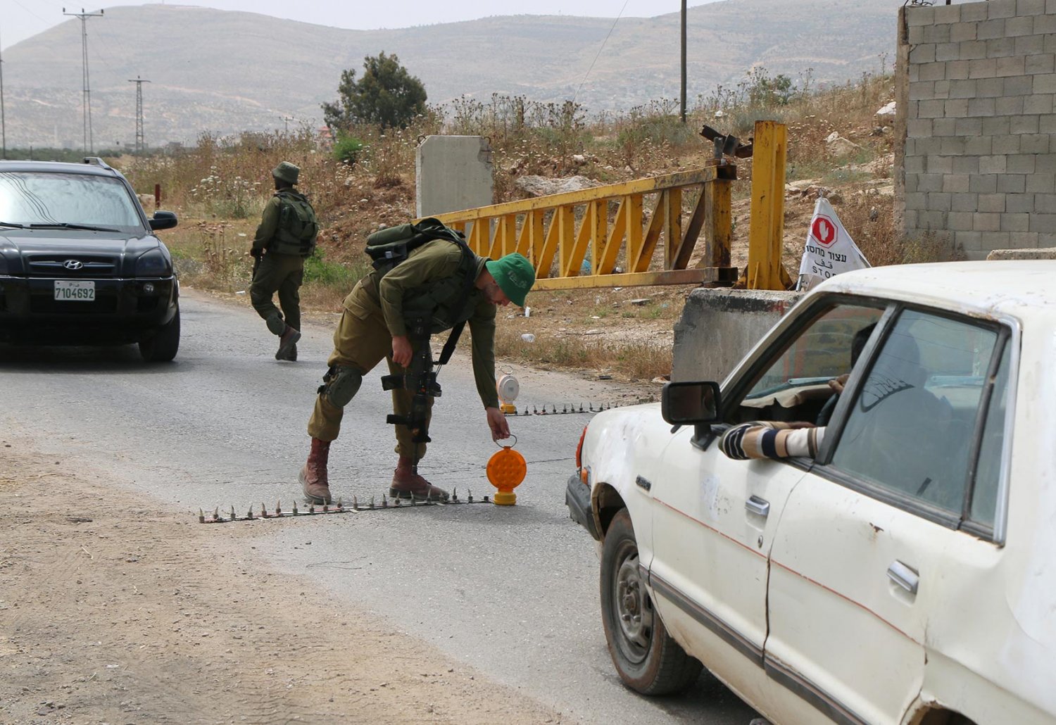 A flying checkpoint positioned at Beit Furik, near Nablus, 2015