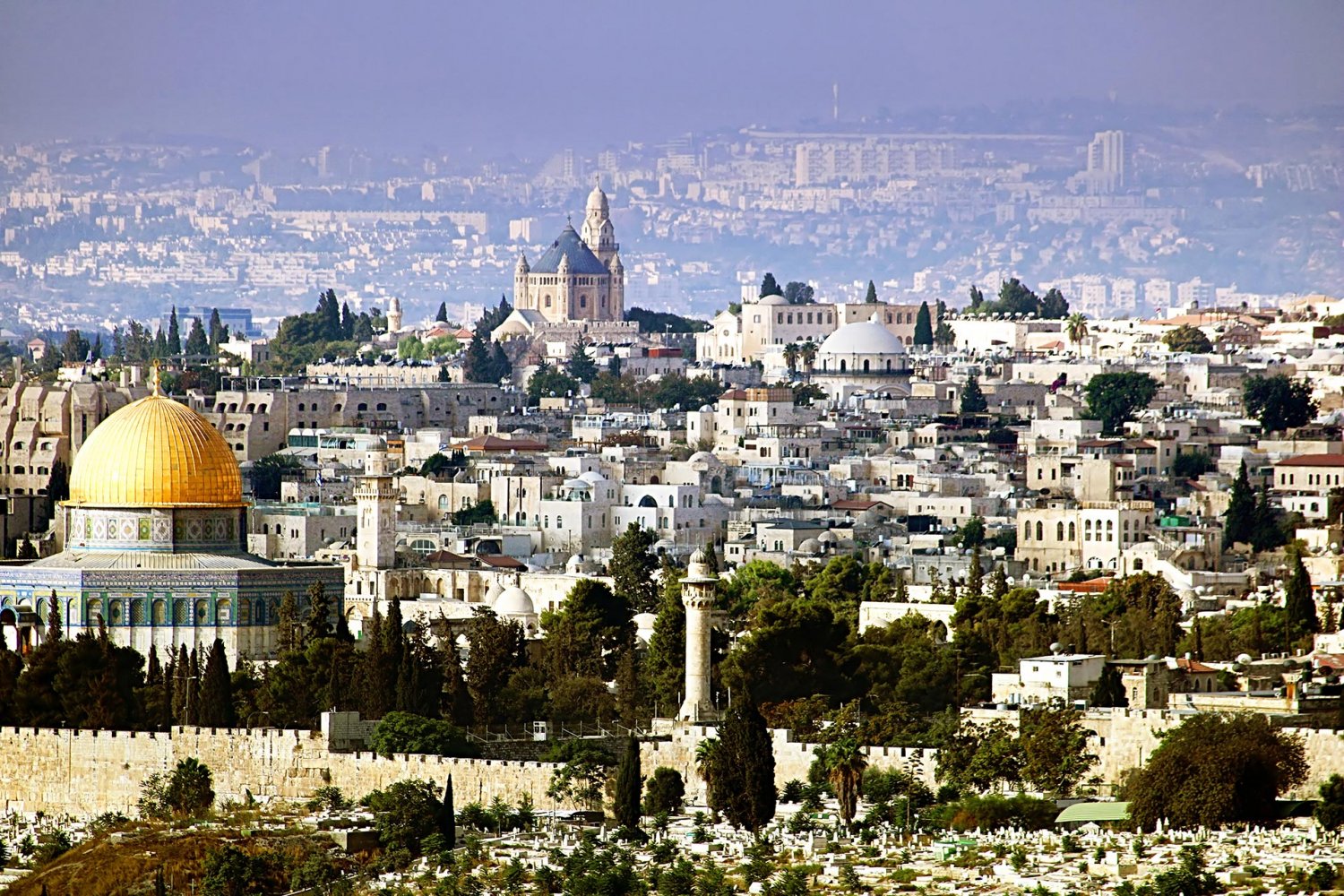 Panoramic view of Jerusalem and its ancient holy sites