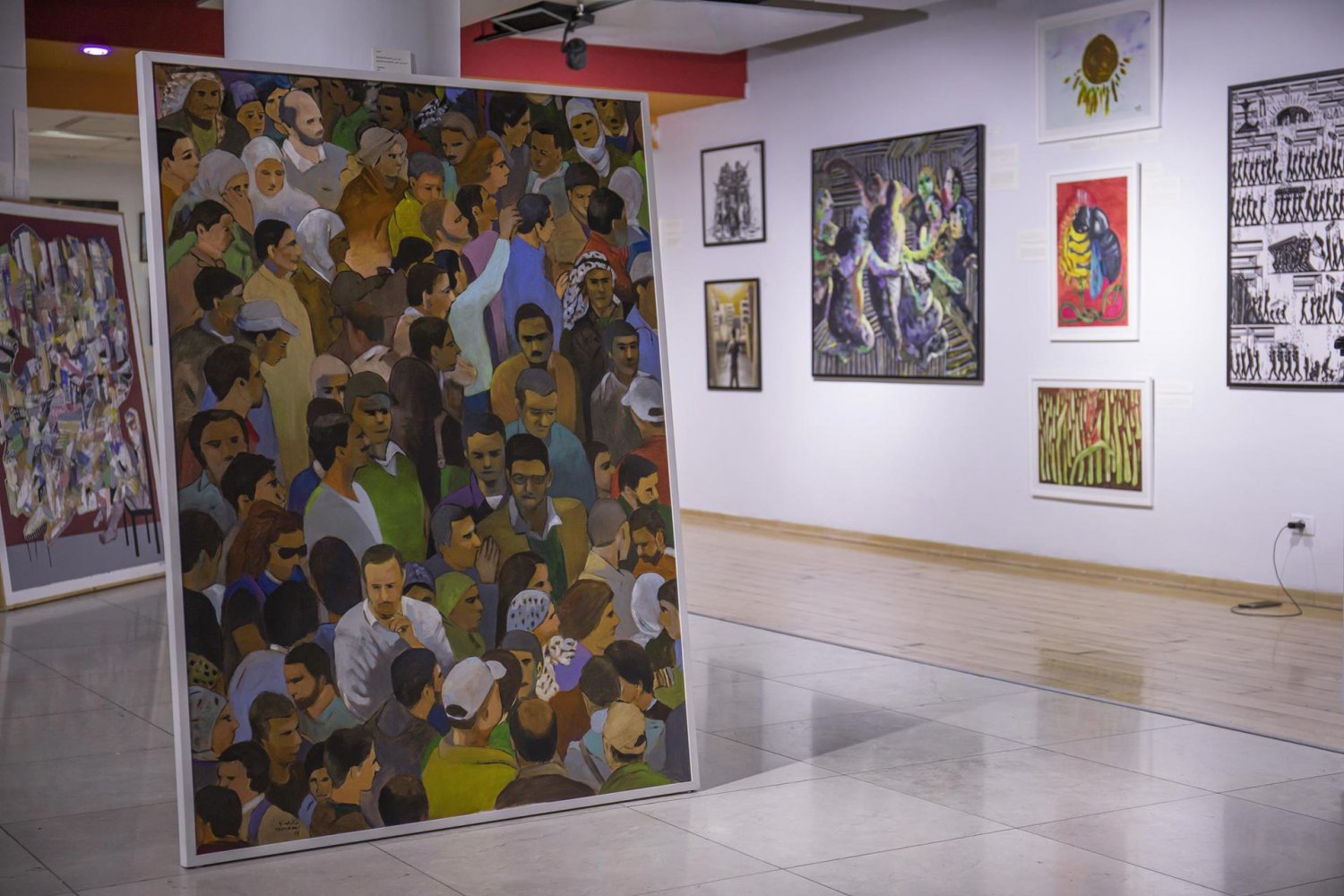 Paintings displayed in the “Swarm” exhibit that ran alongside a music festival held in Jerusalem on September 16–21, 2022.