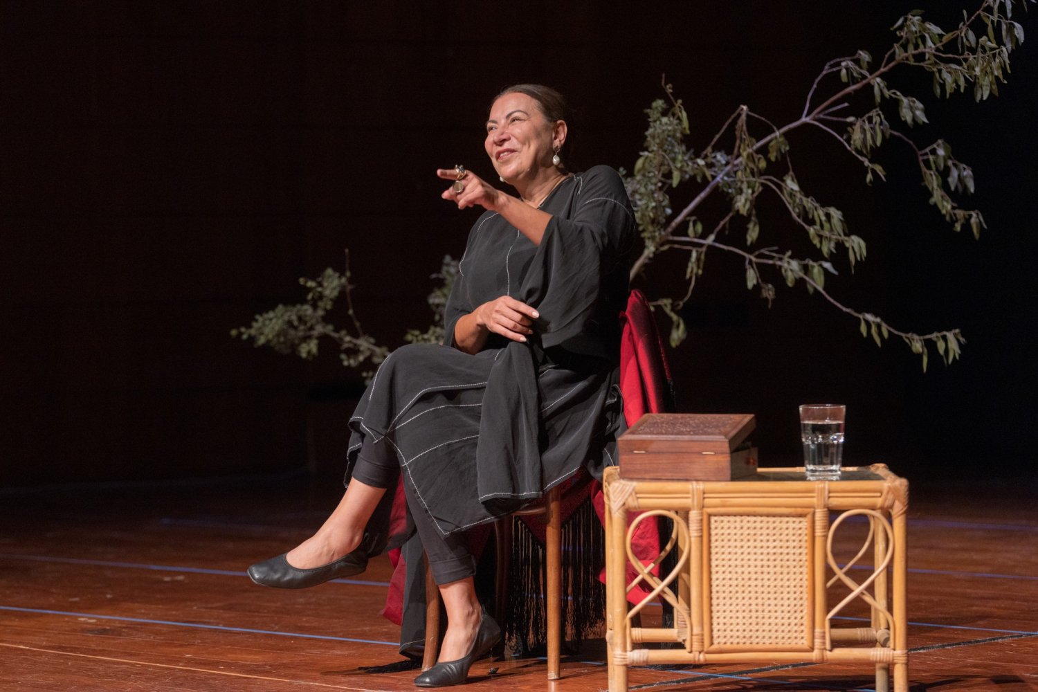 Raeda Taha performs her monodrama, “The Fig Tree,” during a music festival in Jerusalem on September 18, 2022