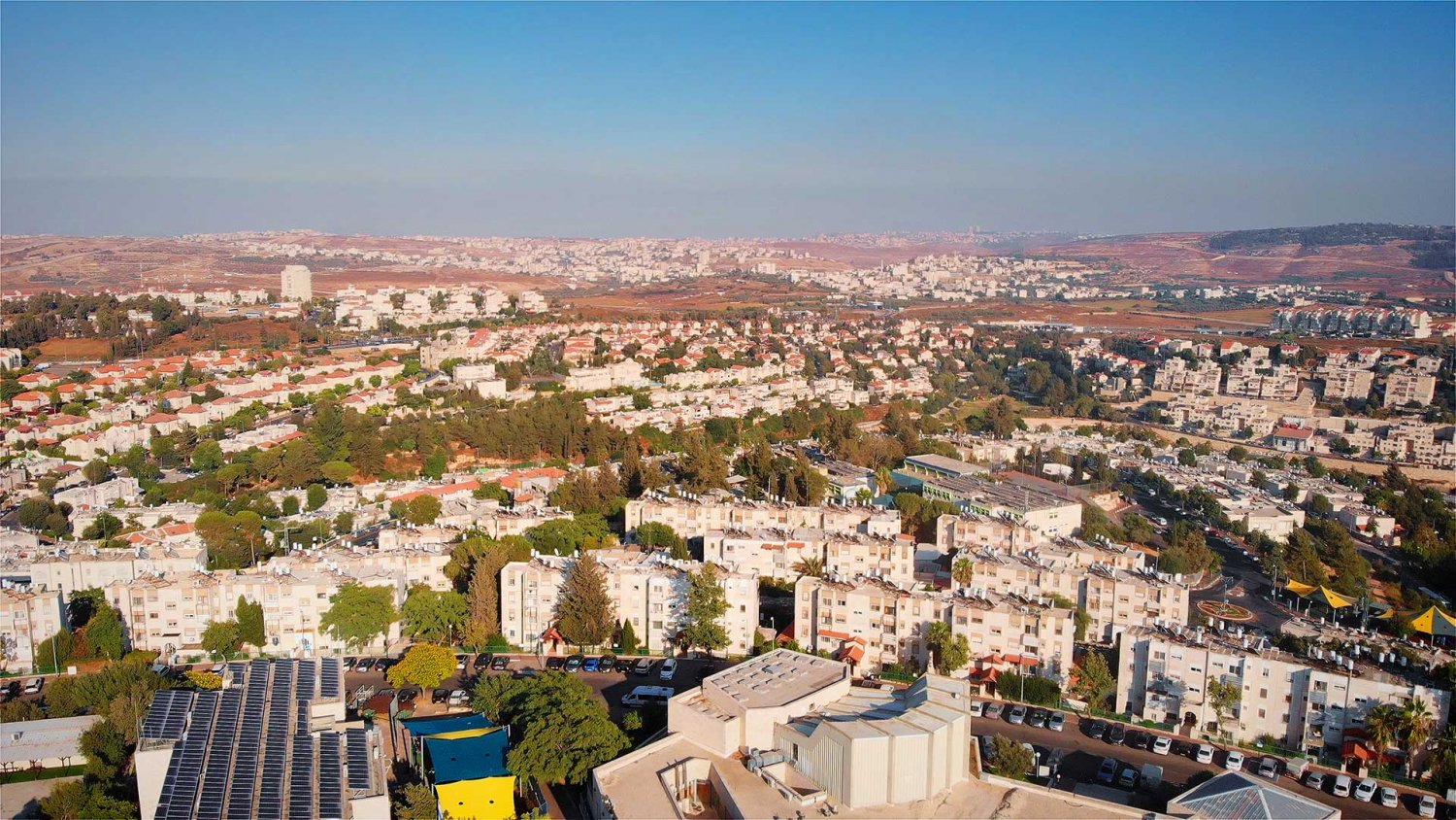 The Israeli settlement Giv‘at Ze’ev in the occupied West Bank