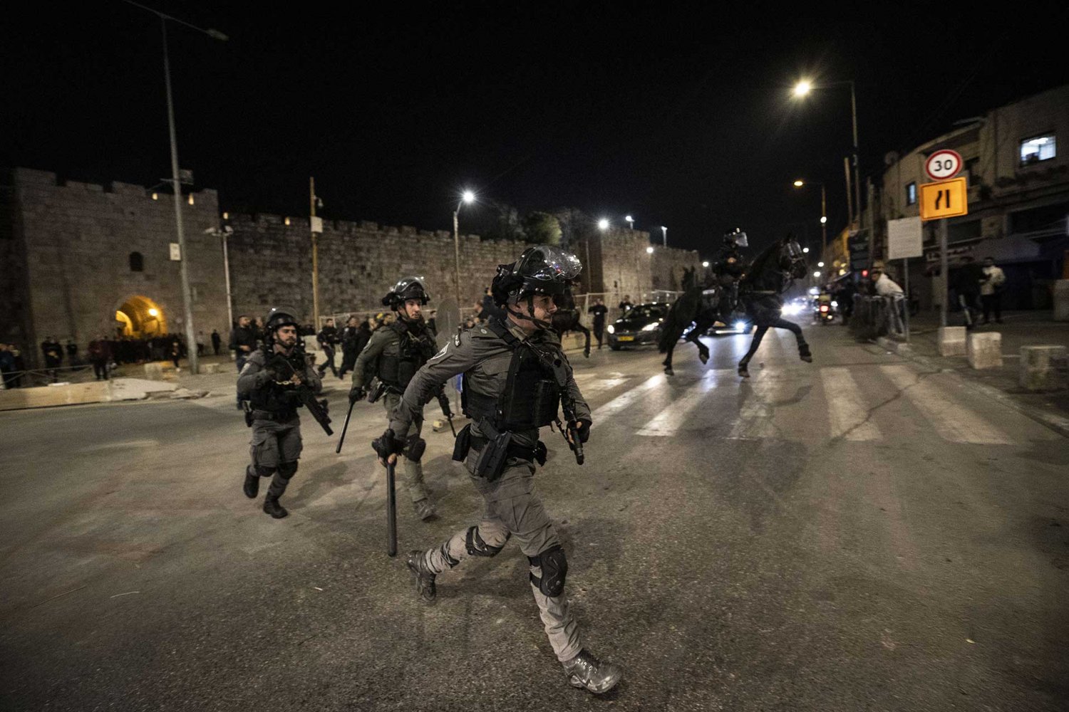 Israeli police violently break up a Palestinian celebration of Morocco's World Cup success held at Jerusalem's Damascus Gate