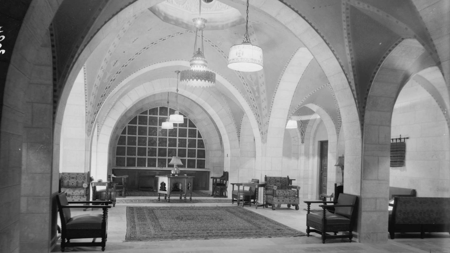 Jerusalem YMCA lounge, 1933, the year of the building’s inauguration