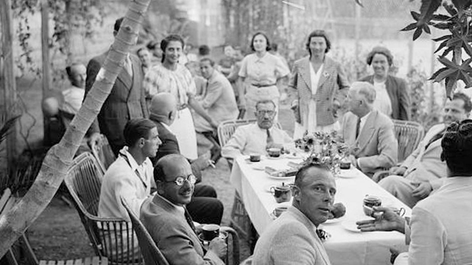 Tea party after a tournament at the Jerusalem YMCA, August 1939