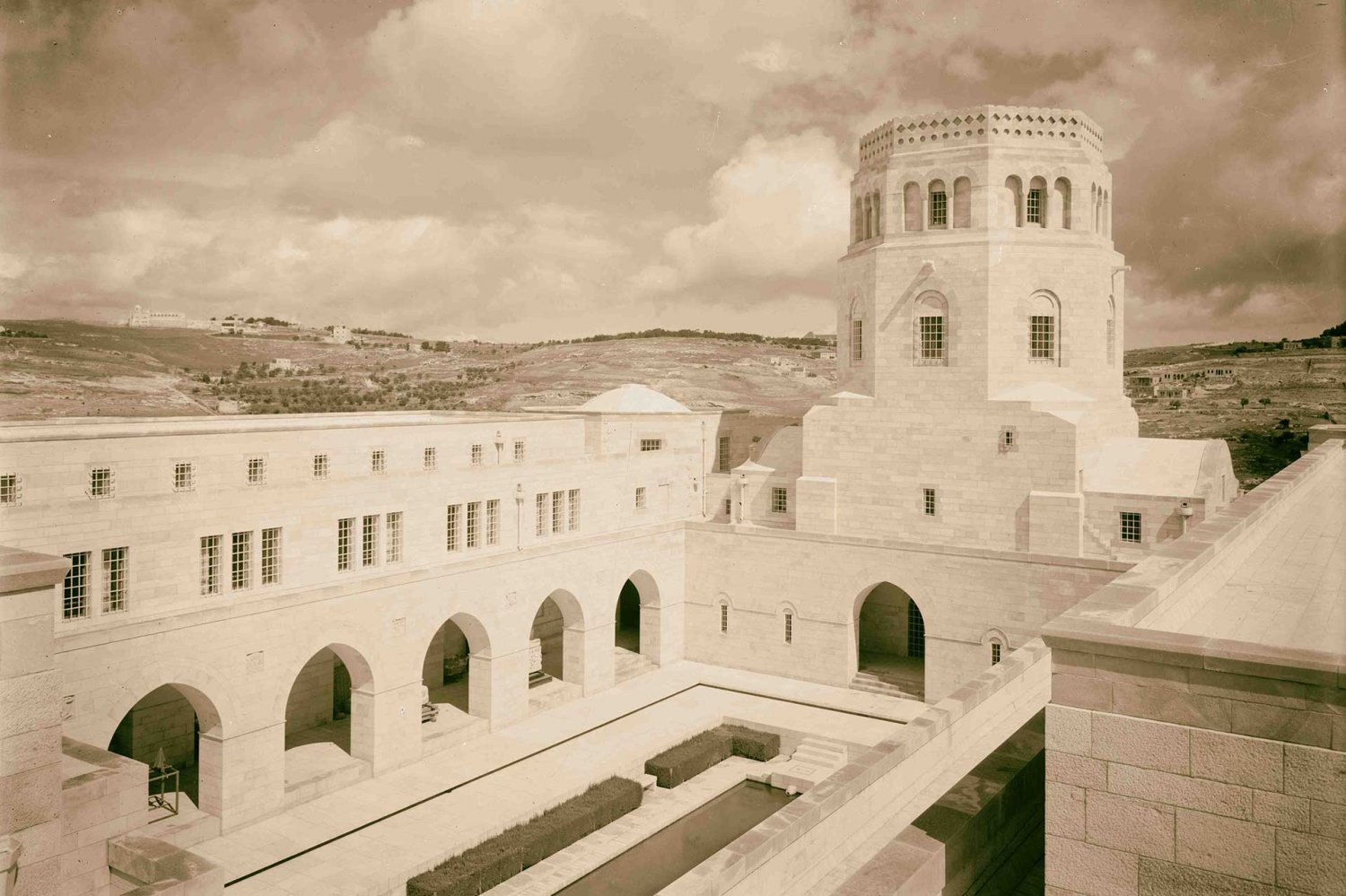 Rockefeller Museum Inner Courtyard and Tower, Jerusalem 1934
