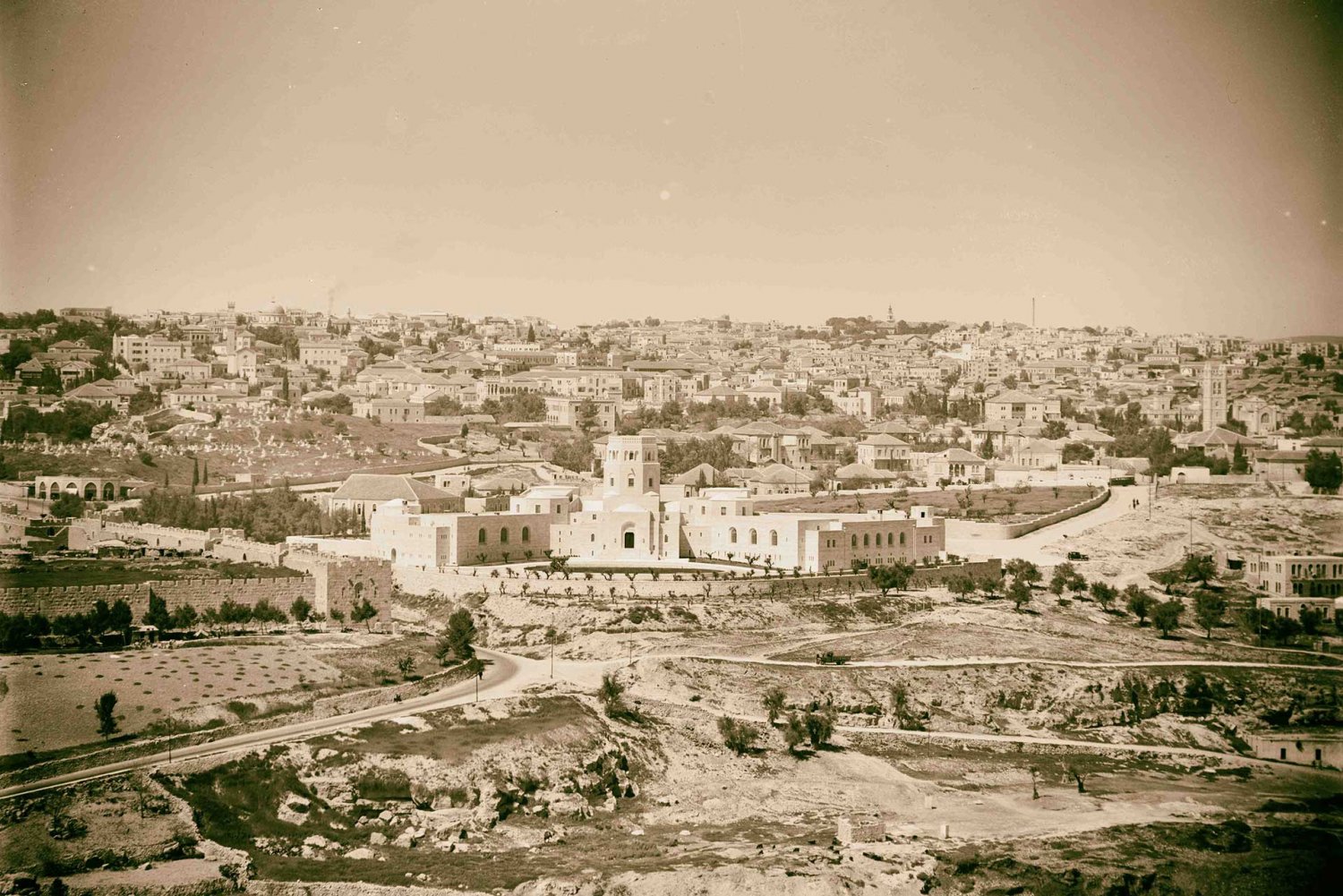 Newly completed Rockefeller Museum located beside the Old City wall of Jerusalem, 1934