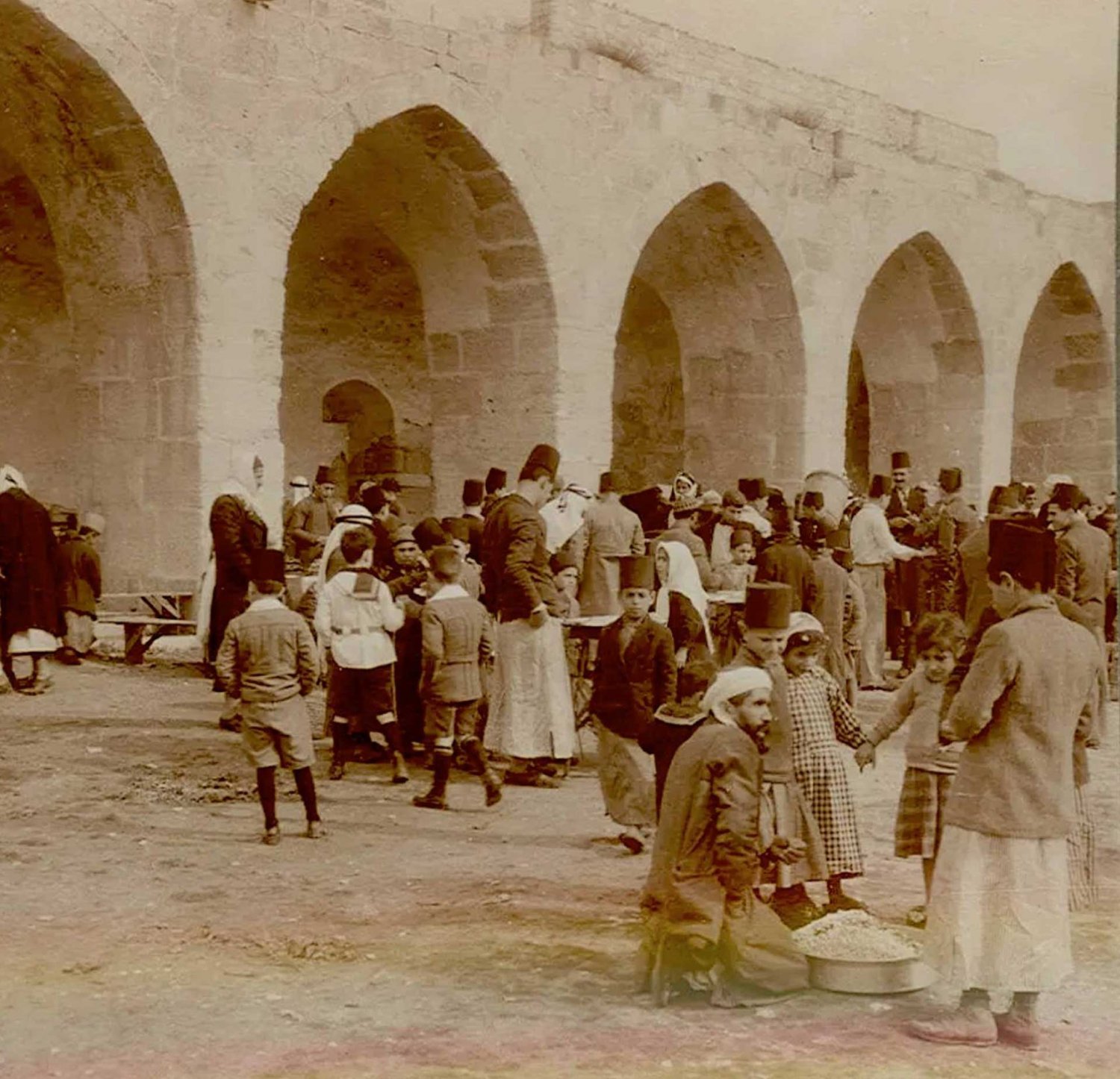 Eid al-Adha celebration at the Dome of the Rock in Jerusalem, 1907